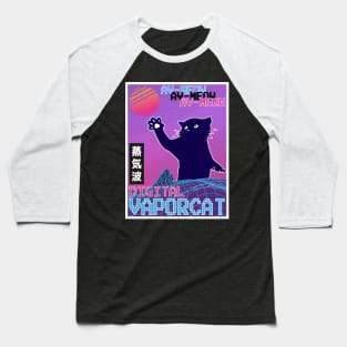 Vaporwave Aesthetic Style 80s Synthwave Gift Cat Baseball T-Shirt